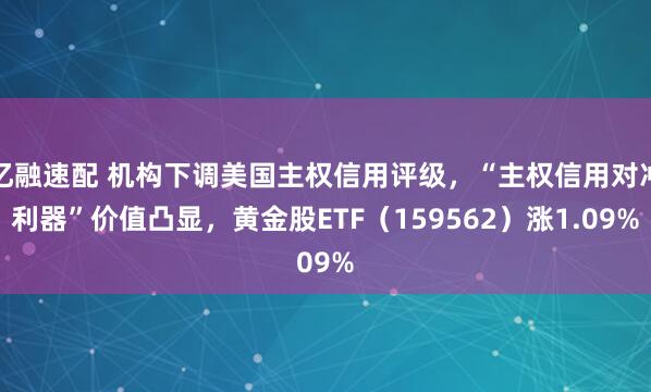 忆融速配 机构下调美国主权信用评级，“主权信用对冲利器”价值凸显，黄金股ETF（159562）涨1.09%